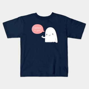 I believe in you kawaii ghost t-shirt Kids T-Shirt
